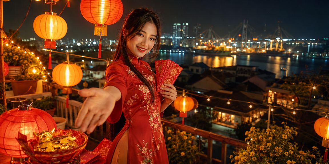 Không khí chợ đêm Hải Phòng rực rỡ với bao lì xì đỏ và các hoạt động casino giải trí