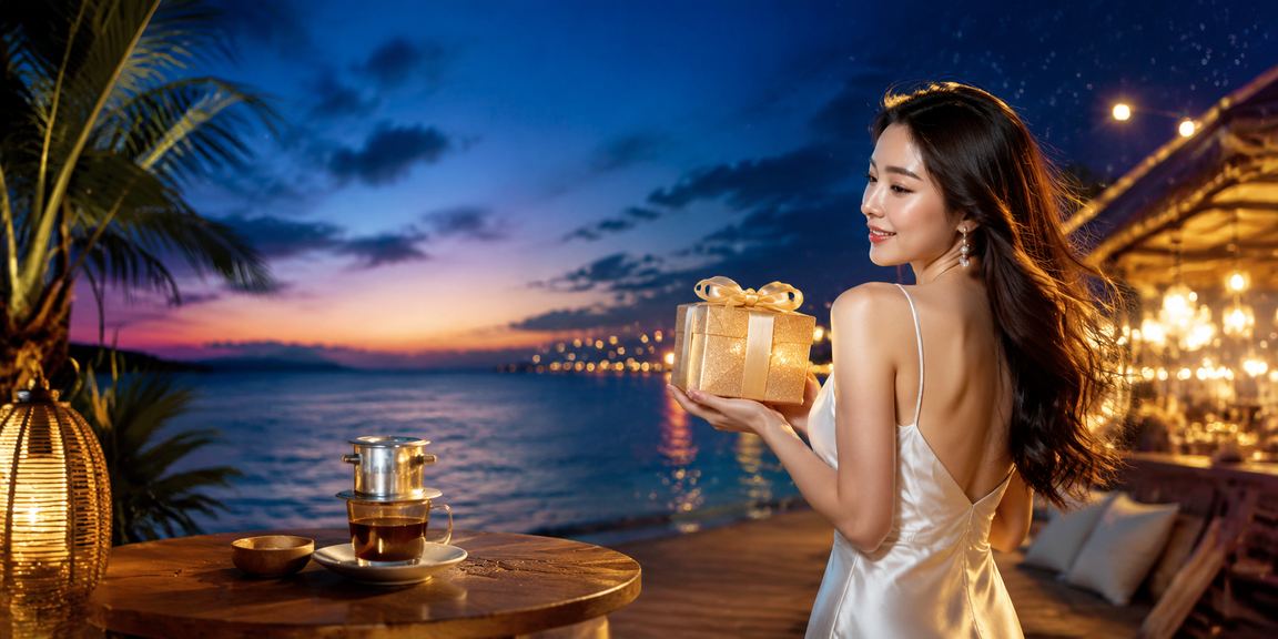 Người chơi Phú Quốc thưởng thức cà phê và đăng nhập casino trực tuyến trên điện thoại